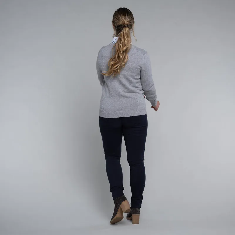 Schoffel Womens Merino V Neck Sweater Silver Grey-2